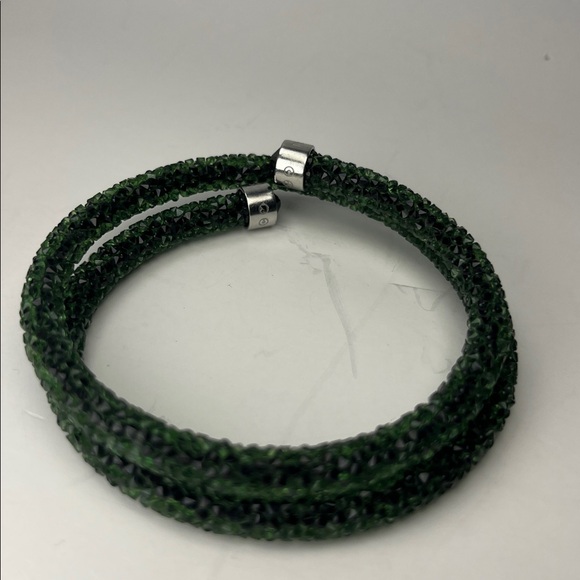 Authentic Swarovski Crystaldust Double Loop Bracelet/Bangle ~ in Green - Picture 10 of 14